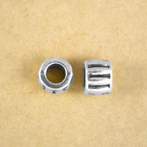 Large hole metal bead 8mm x 6mm - Qty: 15 pcs. - LF2570