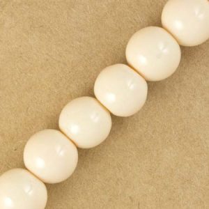 Glass ball bead 8mm -Cream - Qty: 54 pcs. GB2493