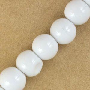 Glass ball bead 10mm -White - Qty: 45 pcs. - GB2508