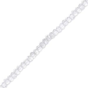 Faceted glass rondelle bead 3mm x 2mm -Clear- Qty: 198 pcs. - GB2357