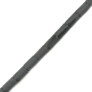 Matte finish haematite tube bead - Qty: 82 pcs. - HT0087