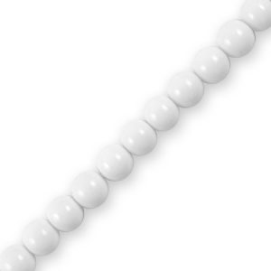 Glass ball bead 4mm - White - Qty: 101 pcs. - GB2264