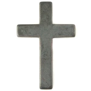 Metallic haematite cross pendant 23mm x 34mm -Metallic Dark Grey- Qty: 2 pce. - HT0131