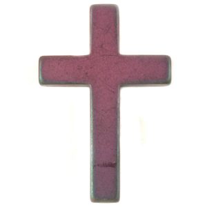 Metallic haematite cross pendant 23mm x 34mm  -Metallic Purple- Qty: 1 pce. - HT0135