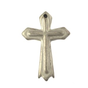 Metallic haematite cross pendant 18mm x 26mm  -Light Grey- Qty: 2 pce. - HT0139
