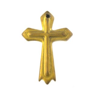 Metallic haematite cross pendant 18mm x 26mm -Metallic Gold - Qty: 2 pce. - HT0140