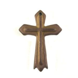 Metallic haematite cross pendant 18mm x 26mm  -Bronze- Qty: 2 pce. - HT0141