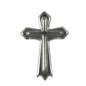 Haematite cross pendant 18mm x 26mm - Qty: 2 pce. - HT0144