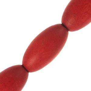 Wooden bead - Red - Qty: 21 pcs. - WB9179