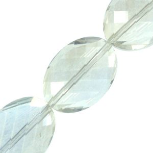 Fire polished twisted faceted bead - Clear AB - Qty: 17 pcs. - GB2596