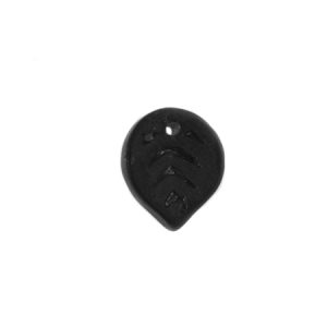Frosted glass leaf bead 10mm x 12mm - Black - Qty: 40 pcs. - GB7036