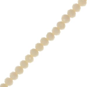 Opaque faceted glass rondelle bead 4mm x 3mm - Pale peach - Qty: 145 pcs. - GB2413