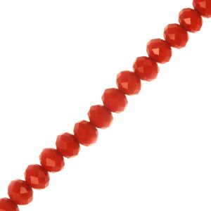Opaque faceted glass rondelle bead 4mm x 3mm - Ferrari - Qty: 145 pcs. - GB2382