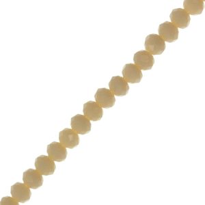 Opaque faceted glass rondelle bead 4mm x 3mm - Peach - Qty: 145 pcs. - GB2412