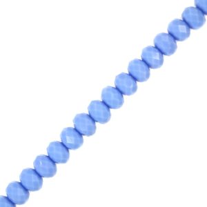 Opaque faceted glass rondelle bead 4mm x 3mm - Cornflower blue - Qty: 145 pcs. - GB2373