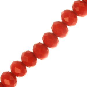 Opaque faceted glass rondelle bead 6mm x 5mm - Ferrari - Qty: 98 pcs. - GB2391