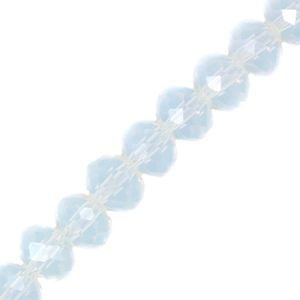 Faceted glass rondelle bead 6mm x 5mm - Milky opal - Qty: 98 pcs. - GB2387
