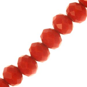 Opaque faceted glass rondelle bead 8mm x 6mm - Ferrari - Qty: 70 pcs. - GB2403