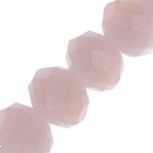 Faceted glass rondelle bead 13mm x 11mm - Rose quartz pink - Qty: 30 pcs. - GB2431