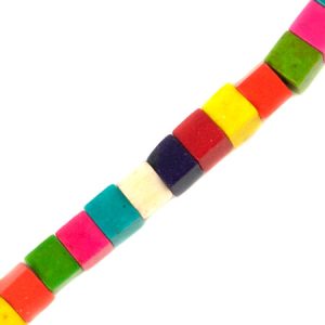 Assorted coloured stone cube beads - Qty: 80 pcs. - GE0987