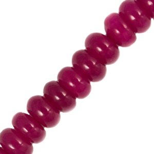 Opaque coloured stone rondelle bead - Magenta - Qty: 80 pcs. - GE1026