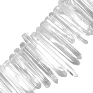 Graduated side-drilled clear quartz bead - Qty: Approx. 60 pcs. - GE0977