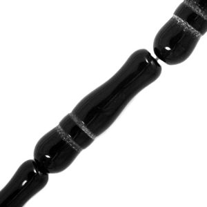 Agate bead - Black - Qty: 15 pcs. - GE1103
