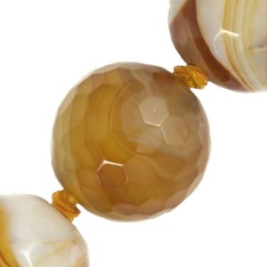 Faceted banded agate ball bead - Qty: 17 pcs. - GE1108