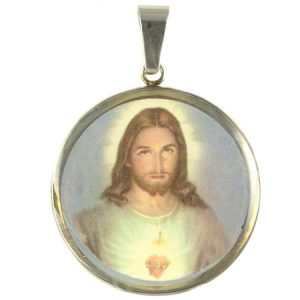 Round Jesus pendant  - Qty: 1 pce. - FI7621