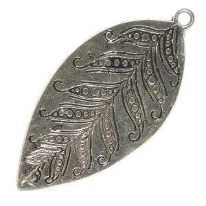 Metal leaf pendant - Qty: 6 pcs. - LF2056