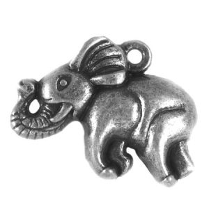 Metal good luck elephant pendant - Qty: 10 pcs. - LF2050