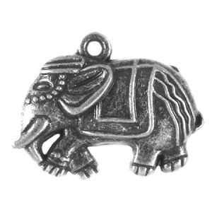 Metal elephant pendant - Qty: 12 pcs. - LF2052