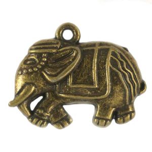 Metal elephant pendant - Qty: 12 pcs. - LF2051