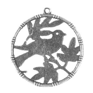 Metal bird pendant - Qty: 12 pcs. - LF2060
