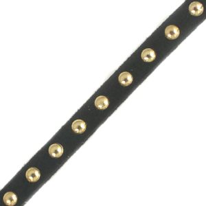 Flat suedette cord with metal studs - Qty: 10m - ST1387