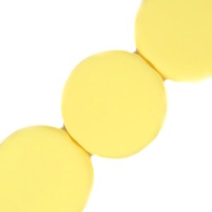 Flat round acrylic bead 16mm - Sunshine yellow - Qty: 19 pcs. - AB2036