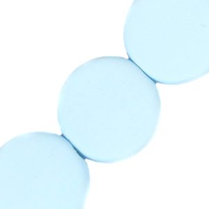 Flat round acrylic bead 16mm - Pale sky - Qty: 19 pcs. - AB2040