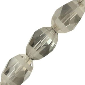 Fire polished semi frosted faceted glass bead - Smoky AB - Qty: 22 pcs. - GB2658