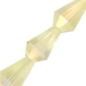 Fire polished semi frosted faceted glass bead - Yellow AB - Qty: 23 pcs. - GB2655