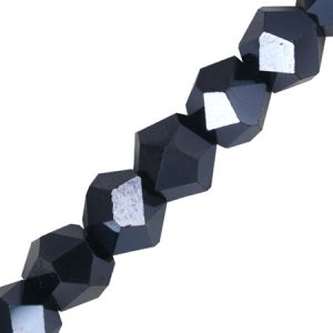 Fire polished faceted glass bead 8mm - Jet AB - Qty: 44 pcs. - GB2673