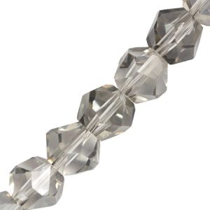 Fire polished faceted glass bead 8mm - Smoky AB - Qty: 44 pcs. - GB2670