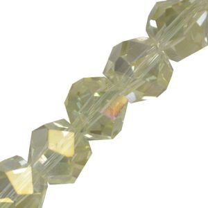 Fire polished faceted glass bead 10mm - Yellow AB - Qty: 35 pcs. - GB2676