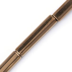 Rectangular plated glass bead -Bronze - Qty: 19 pcs. - GB2603