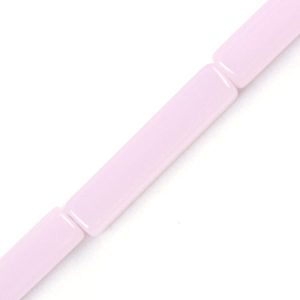 Rectangular glass bead - Pale Pink- Qty: 19 pcs. - GB2610