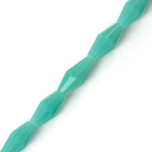 Elongated faceted glass bicone bead - Qty: 71 pcs. - GB2618