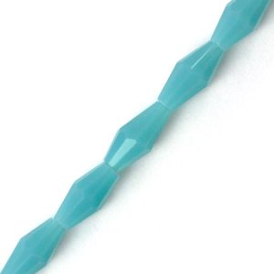 Elongated faceted glass bicone bead - Qty: 71 pcs. - GB2619