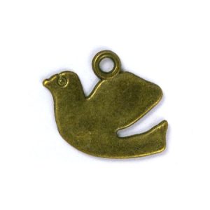 Metal dove charm - Qty: 60 pcs. - LF2028