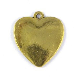 Metal heart charm 19mm x 20mm x 2mm - Qty: 17 pcs. - LF2042