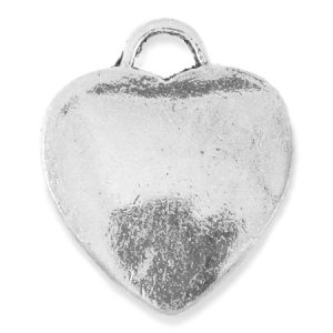 Metal heart pendant 21mm x 25mm - Qty: 12 pcs. - LF2039