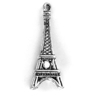 Metal Eiffel Tower pendant 8mm x 25mm x 8mm - Qty: 11 pcs. - LF2046
